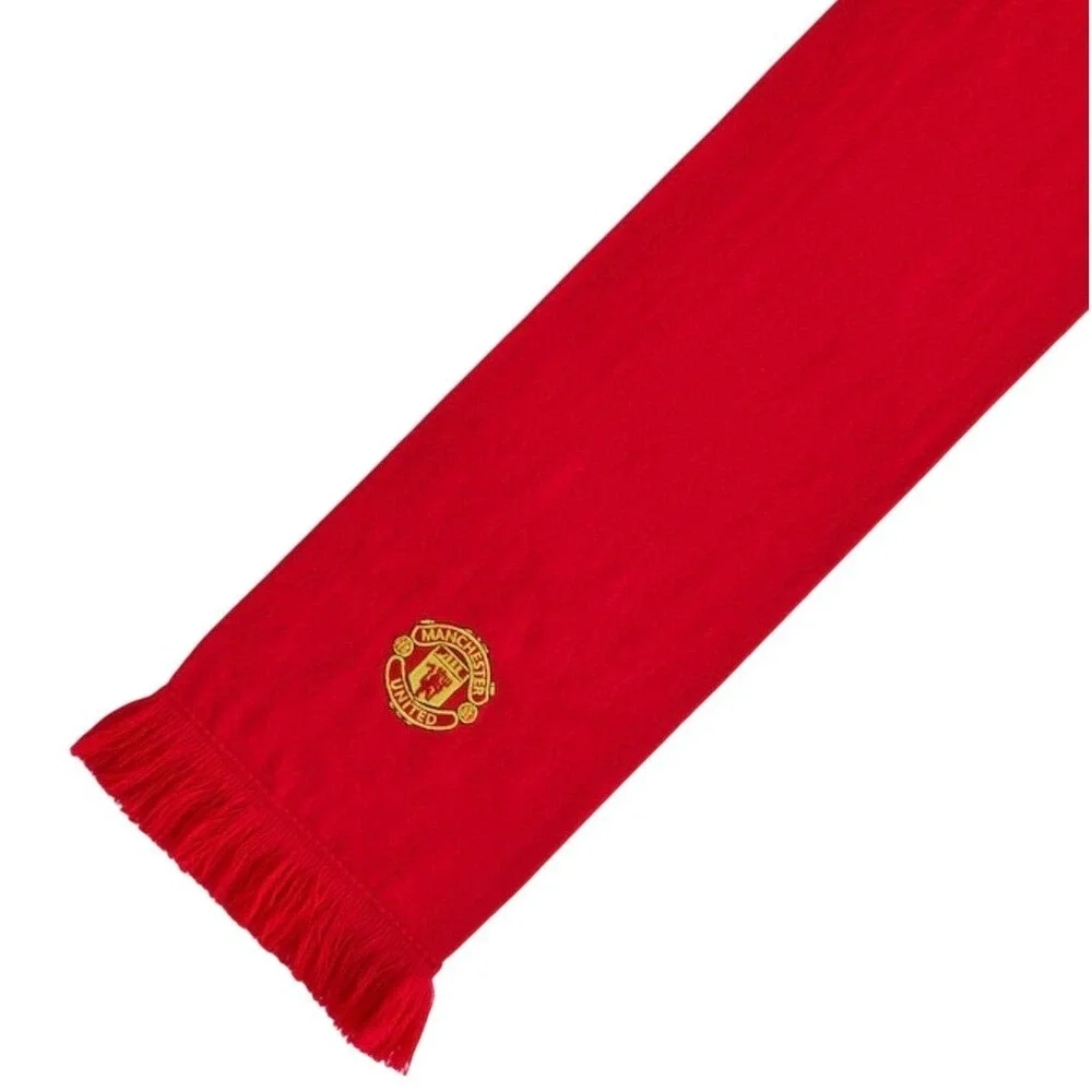 Manchester United‎ Red Embroidered Logo Acrylic Scarf With Fringe New